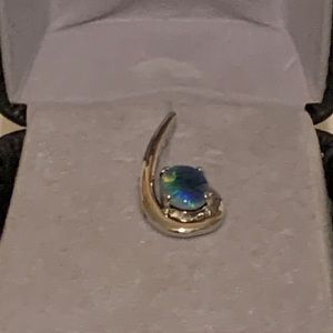 Jewelry - Blue green opal and sterling silver pendant Jewelry - Blue green opal and sterling silver pendant